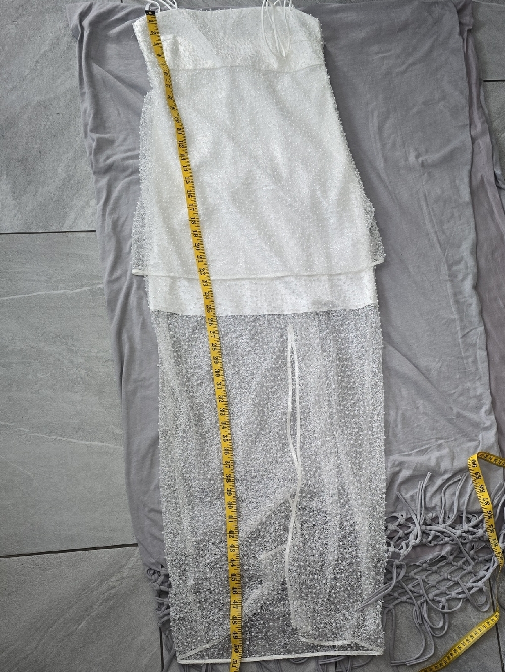 BHLDN White Pearl-Embellished Sheer Overlay Slip Dress - Picture 7 of 12
